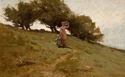 当露水在草地上`When the Dew is in the Grass (1884) by Helen Sheldon Jacobs Smillie