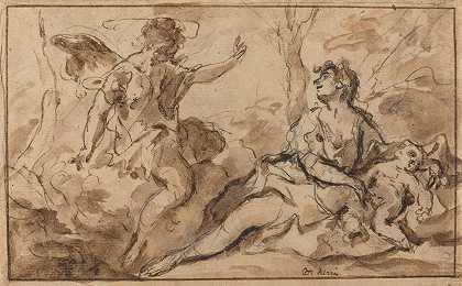 向夏甲和以实玛利显现的天使`The Angel Appearing to Hagar and Ishmael (1726~1727) by Sebastiano Ricci