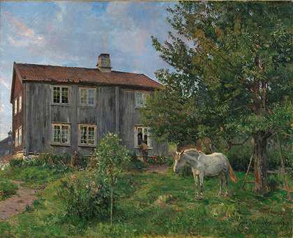 在农场，乌尔文`At the Farm, Ulvin (1889) by Gerhard Munthe