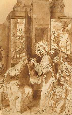 圣文森特费雷尔基督的幻影`Apparition of Christ to Saint Vincent Ferrer (1604) by Francisco Ribalta