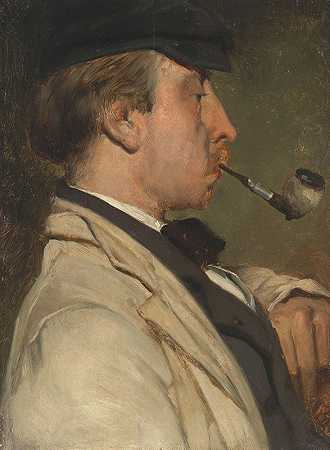 路德维希·卡西米尔的肖像（路易）西里格（1834-1919），画家`Portrait of Ludwig Casimir (Louis) Sierig (1834~1919), Painter (1858) by Matthijs Maris