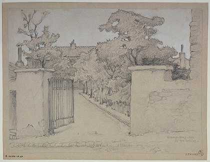 一栋房子的花园，诺文街24号`Le jardin d’une maison, 24 rue Norvins (1927) by Ferdinand Boberg