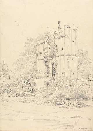 埃塞克斯幽冥厅`Nether Hall, Essex (1806) by Henry Edridge