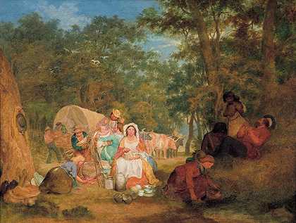 回家-晚餐时间`Homeward bound~ dinner~time (circa 1852) by John Alexander Gilfillan
