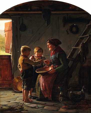 玛尔蒂德。`Et Maaltid (1859) by Carl Bloch