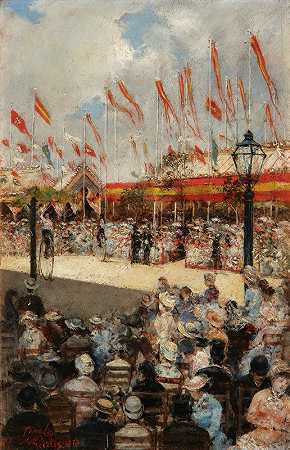卡迪兹集市`La Feria De Cádiz (Fair In Cadiz) (1882) by José Pinelo
