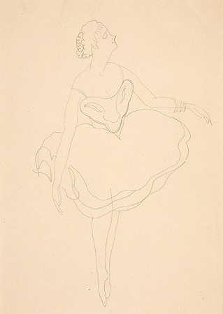 学习服装素描（巴尔面具）和`Study for Costume Sketch (Bal Masque) (ca. 1928) by Charles Demuth