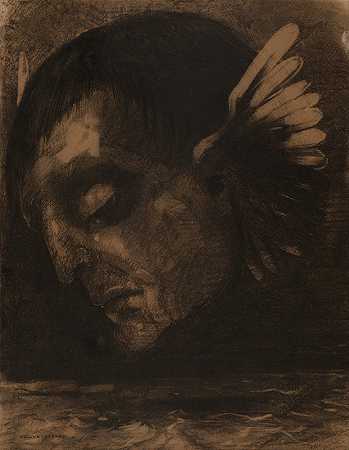 哭（哭）`Tears (Les Pleurs) (1878) by Odilon Redon