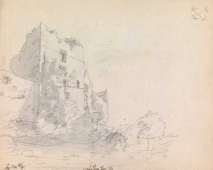 什罗普郡鲁德洛城堡`Ludlow Castle, Shropshire (1791) by James Moore
