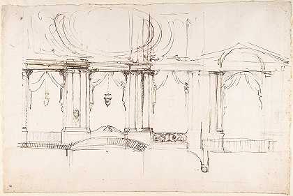 剧院屋内设计`Design for a Theater Interior (1700–1773) by Luigi Vanvitelli