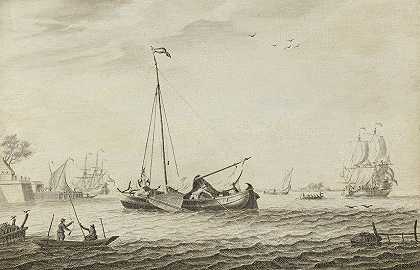 Kaag和其他船只`A Kaag And Other Vessels by Adriaen Cornelisz. van der Salm