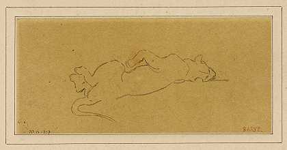 死老虎`Tigre mort (19th century) by Antoine-Louis Barye