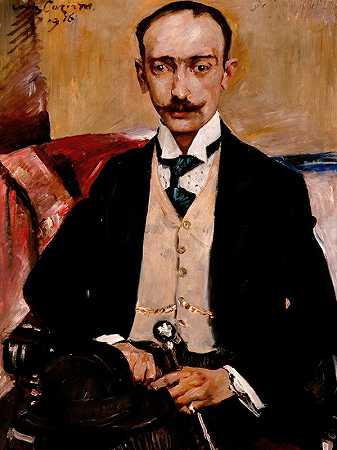 卡尔·施瓦兹博士的肖像`Portrait of Dr. Karl Schwarz (1916) by Lovis Corinth