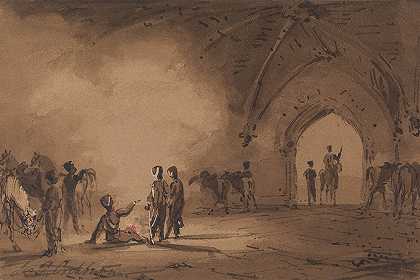 骠骑兵`Hussars (ca. 1832) by James Pattison Cockburn