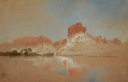 怀俄明州格林河`Green River, Wyoming Territory (1879) by Thomas Moran