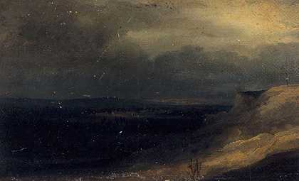 蒙马特的景观。`Vue présumée de Montmartre. (1830) by Georges Michel