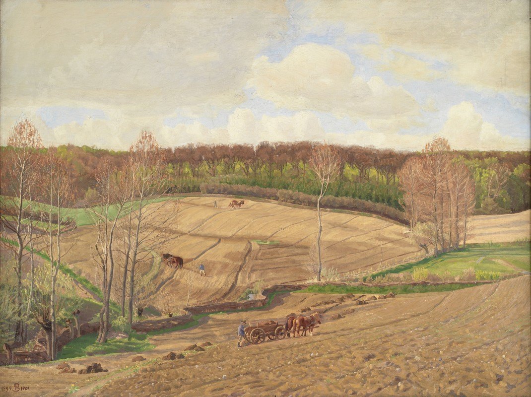 春天`Ved forårstid (1900 ~ 1901) by Fritz Syberg