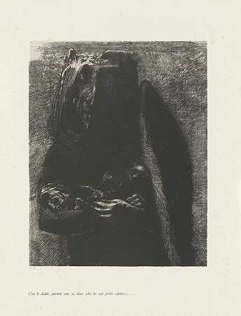 C是魔鬼`Cest le Diable (1888) by Odilon Redon