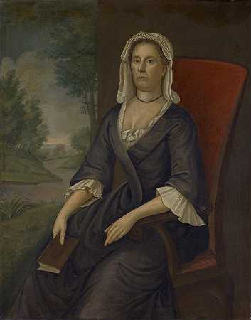 理查德·肯特夫人（汉娜·古金）`Mrs. Richard Kent (Hannah Gookin)  (ca. 1746) by Joseph Badger