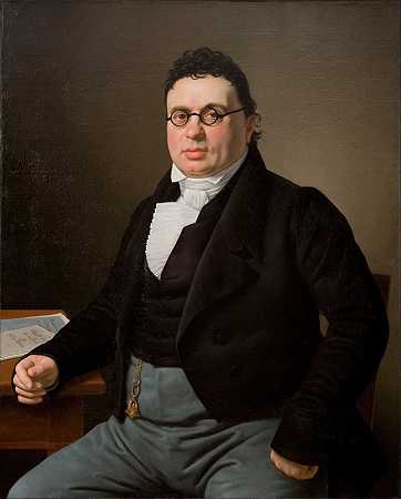 商人约瑟夫·拉斐尔画像`Portrait of the merchant Joseph Raphael (1824) by Christoffer Wilhelm Eckersberg