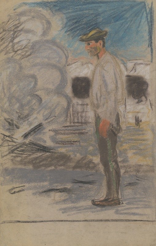 在院子里游泳`Swain in a Yard (1935–1944) by Arnold Peter Weisz-Kubínčan