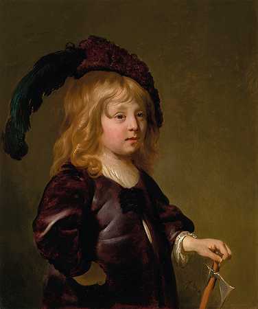 男孩的肖像`Portrait of a boy by Jacob Adriaensz Backer