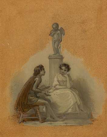 她从未说出自己的爱，而是耐心地坐在纪念碑上`She Never Told Her Love, But Sat Like Patience on a Monument (1827) by Robert Smirke
