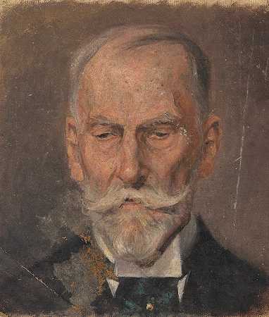 男性肖像`Herrenporträt (1910) by Egon Schiele