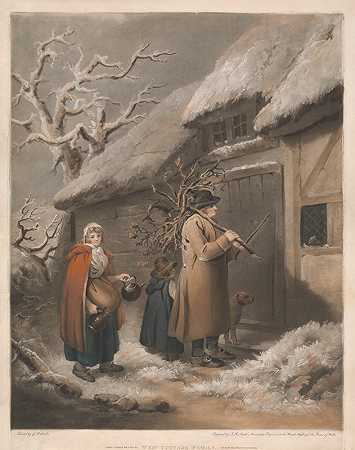 平房家庭`Cottage Family (1803) by John Raphael Smith