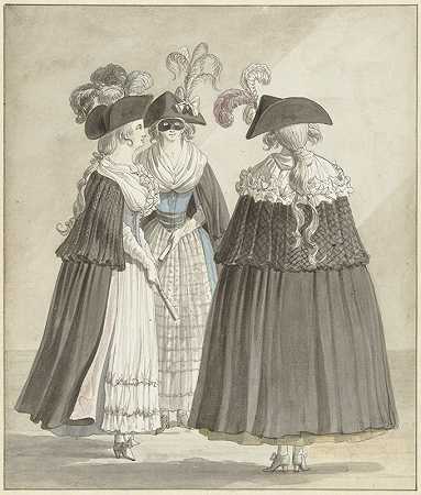 三个穿着罗马化装服的女人`Drie vrouwen in Romeinse maskeradekostuums (1790) by Daniël Dupré