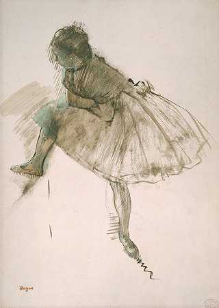 芭蕾舞演员研究`Study of a Ballet Dancer (ca. 1873) by Edgar Degas