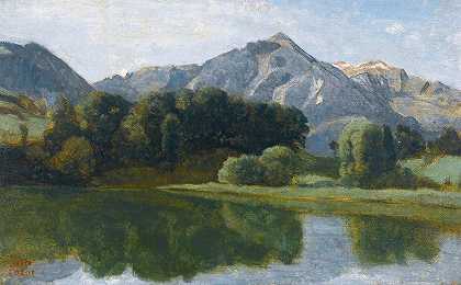 Un Lac De 奥伯兰`Un Lac De Loberland by Jean-Baptiste-Camille Corot
