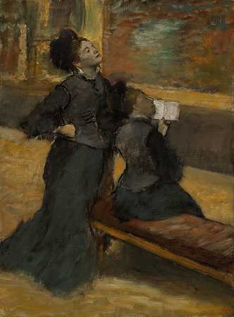 参观博物馆`Visit to a Museum (circa 1879) by Edgar Degas