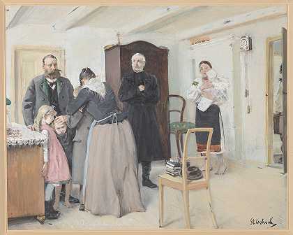 学校旅行`Wyjazd do szkół (1910) by Stanisław Dębicki