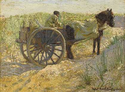 马车`Horse with Carriage (1902) by Robert David Gauley