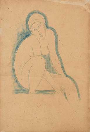 裸坐`Nudo seduto (1913–1914) by Amedeo Modigliani