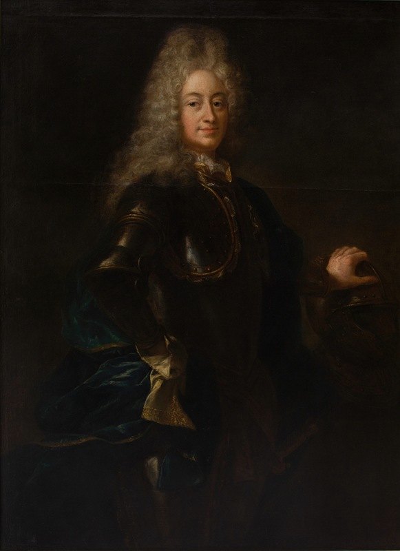身穿盔甲的贵族肖像`Portrait of a Nobleman in Armor (1718) by Ádam Mányoki