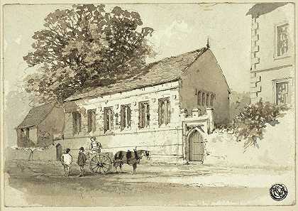 格兰瑟姆教堂街`Church Street, Grantham (c. 1860) by Alfred Rimmer