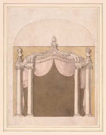 壁龛的设计`Design for an Alcove (ca. 1740–60) by Giuseppe Valeriani