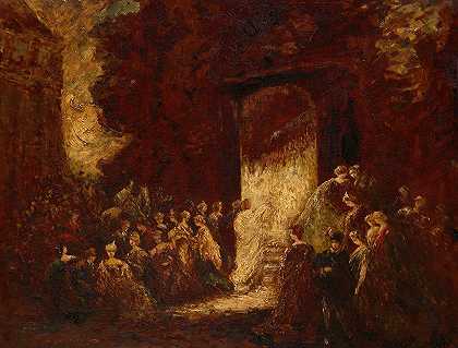 下午的聚会`Fête d’Après~Midi (c. 1880) by Adolphe Monticelli