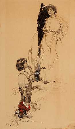 我是托迪，以火焰之路故事为例`I is Toddie, By Paths of Flame story illustration (1905) by Frank Earle Schoonover