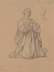 圣马提亚肖像画研究圣马提亚殉道`
Study of the figure of St. Matthias to the painting Martyrdom of St. Matthias (1866~1867)  by Józef Simmler