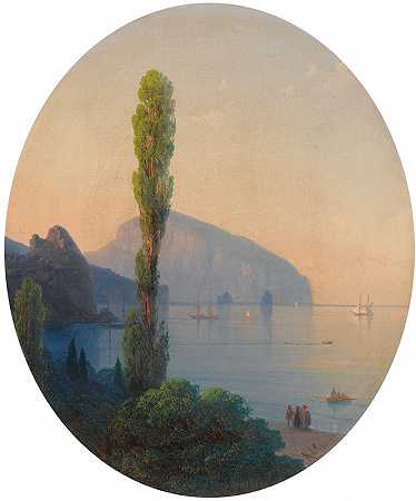 阿尤达格之景`View Of The Ayu Dag (1869) by Ivan Konstantinovich Aivazovsky