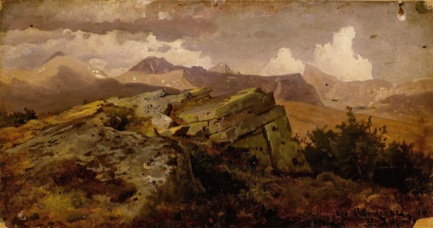 挪威高地`Norwegian Highlands (1846) by Hans Gude