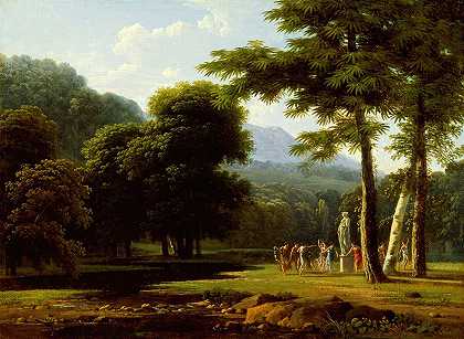 景观`Landscape (1804) by Jean-Victor Bertin