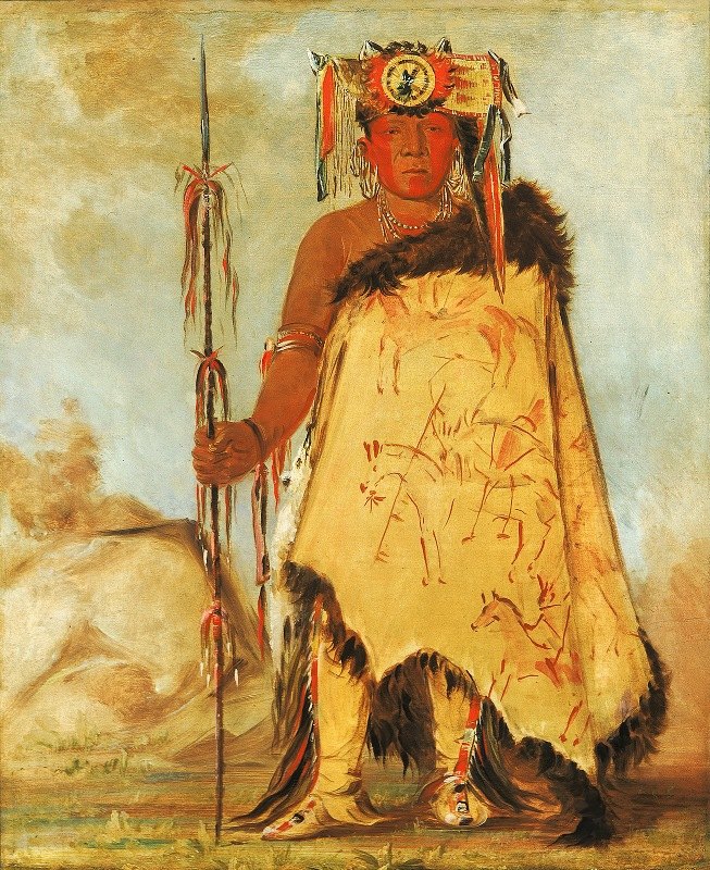 La-Wée-Re-Coo-Re-Shaw-Wee，战争首领，共和党人波尼人`La~Wée~Re~Coo~Re~Shaw~Wee, War Chief, a Republican Pawnee (1832) by George Catlin