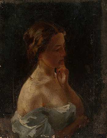 对一位年轻女性的研究`Study of a young woman by Stanisław Chlebowski