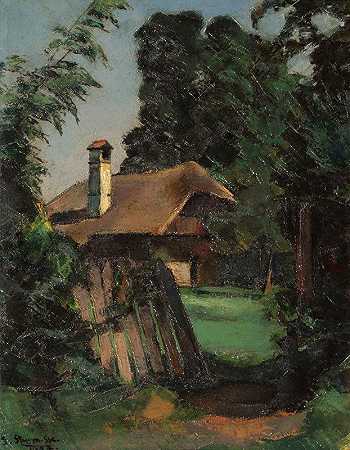 风景画`Landschaft (1927) by Egge Sturm-Skrla