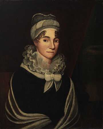 女人的肖像`Portrait of a Woman (first half of 19th century) by Zedekiah Belknap