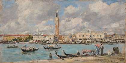 威尼斯。圣乔治`Venise. San Giorgio (ca 1897) by Eugène Boudin
